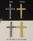925 Sterling Silver & 24K Gold Vermeil, Art Deco Rosary Crucfix, Jewelry Supply, R48-RV48