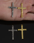 925 Sterling Silver & 24K Gold Vermeil Cross Pendant, Pendant Art Deco Rosary Crucfix, Jewelry Supply, R48P-RV48P