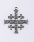 925 Sterling Silver & 24K Gold Vermeil Jerusalem Cross, Jewelry Supply, R55-RV55