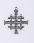 925 Sterling Silver & 24K Gold Vermeil Pendant Jerusalem Cross, Jewelry Supply, R55P-RV55P