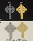 925 Sterling Silver & 24K Gold Vermeil Cross Pendant, Elaborate Celtic Cross, Jewelry Supply, R57-RV57