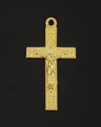 925 Sterling Silver & 24K Gold Vermeil Cross Pendant, Elaborate Infinity Crucifix, Jewelry Supply, R58-RV58