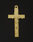 925 Sterling Silver & 24K Gold Vermeil High Relief Ivy Clad Crucifix, Jewelry Supply, R63-RV63