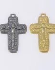 925 Sterling Silver & 24K Gold Vermeil Mattheew’s Gospel 25:40 Caritas Crucifix, Jewelry Supply, R69-RV69
