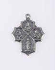 925 Sterling Silver & 24K Gold Vermeil crucifix pendant, 4 Way Cross, Jewelry Supply, R56P-RV56P