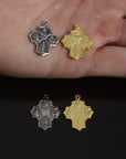 925 Sterling Silver & 24K Gold Vermeil crucifix pendant, 4 Way Cross, Jewelry Supply, R56P-RV56P