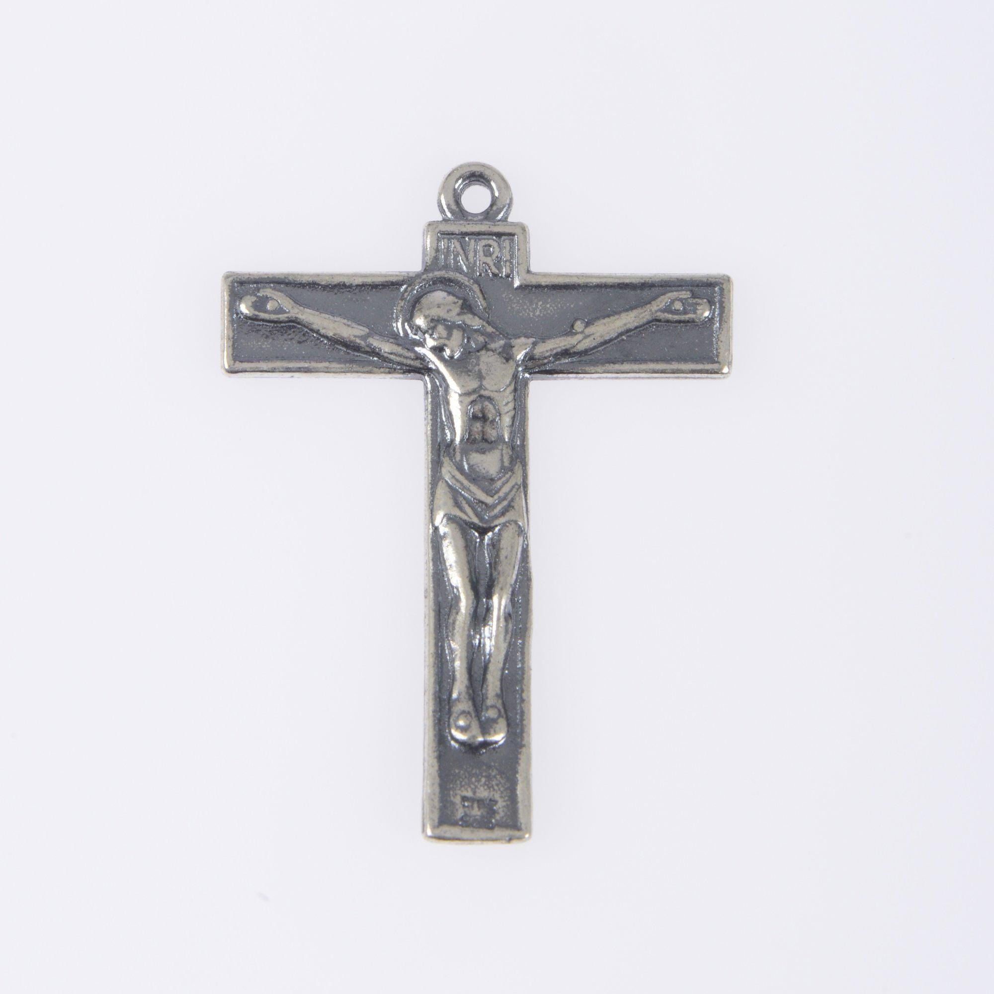 925 Sterling Silver & 24K Gold Vermeil Modernist Crucifix, Jewelry Supply, R61-RV61