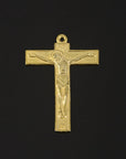 925 Sterling Silver & 24K Gold Vermeil Modernist Crucifix, Jewelry Supply, R61-RV61