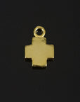 925 Sterling Silver & 24K Gold Vermeil Cross Pendant, Small and Plain Simple Square Cross, Jewelry Supply, R31-RV31