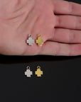 925 Sterling Silver & 24K Gold Vermeil Cross Pendant, Small and Plain Simple Square Cross, Jewelry Supply, R31-RV31