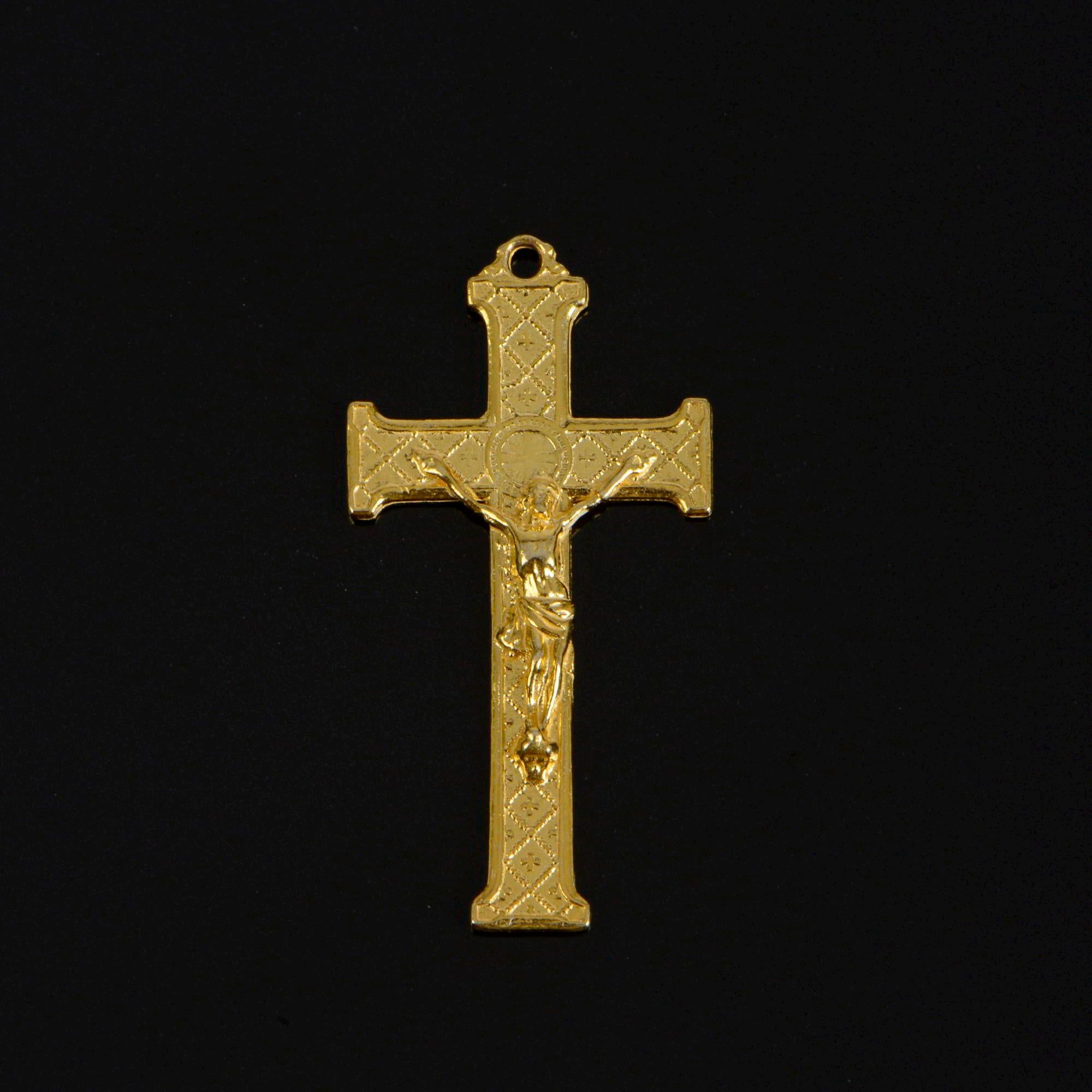 925 Sterling Silver & 24K Gold Vermeil Saint Therese Rosary Center, Jewelry Supply, R54-RV54