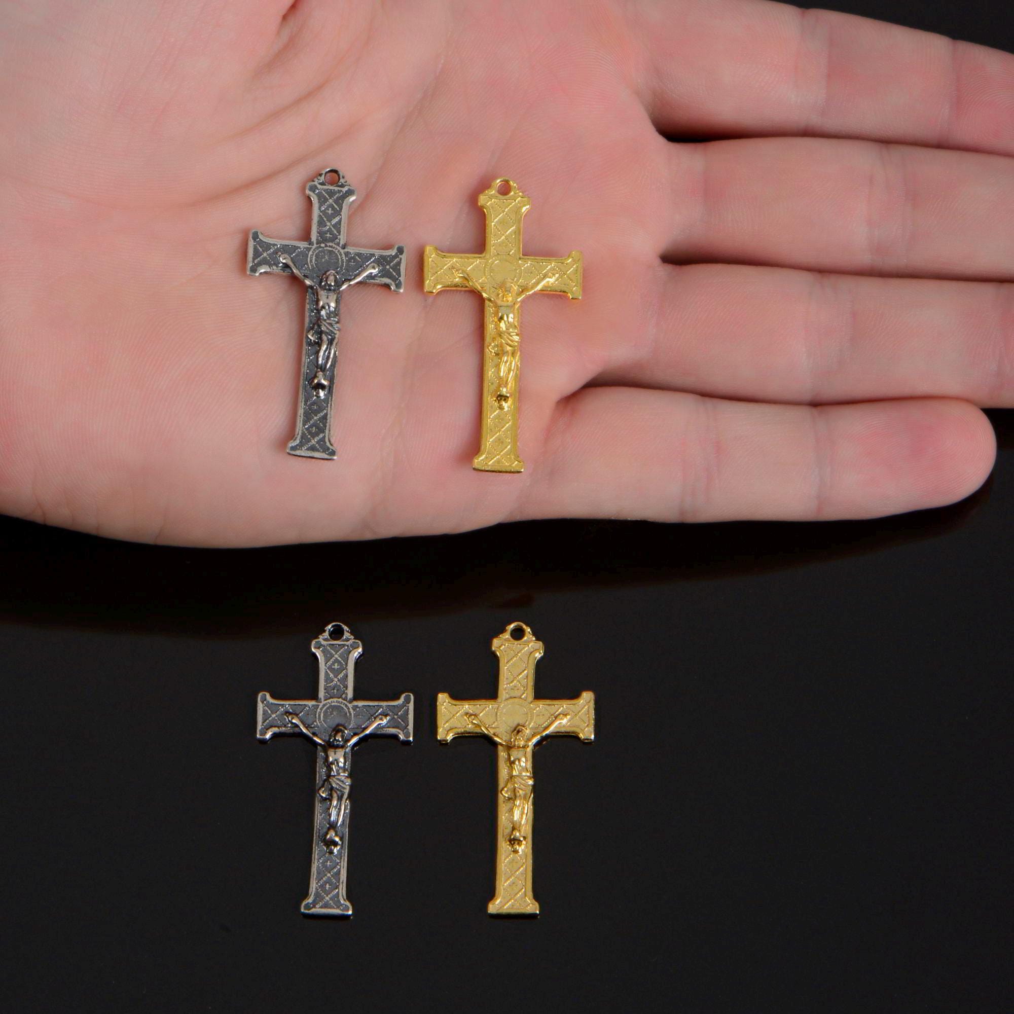 925 Sterling Silver & 24K Gold Vermeil Saint Therese Rosary Center, Jewelry Supply, R54-RV54