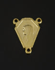 925 Sterling Silver & 24K Gold Vermeil Virgin Mary Simple Center w Fleur de Lys on Reverse Rosary Center, Jewelry Supply, R78-RV78