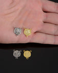 925 Sterling Silver & 24K Gold Vermeil Lourdes Apparition Round Rosary Center, Jewelry Supply, R80-RV80