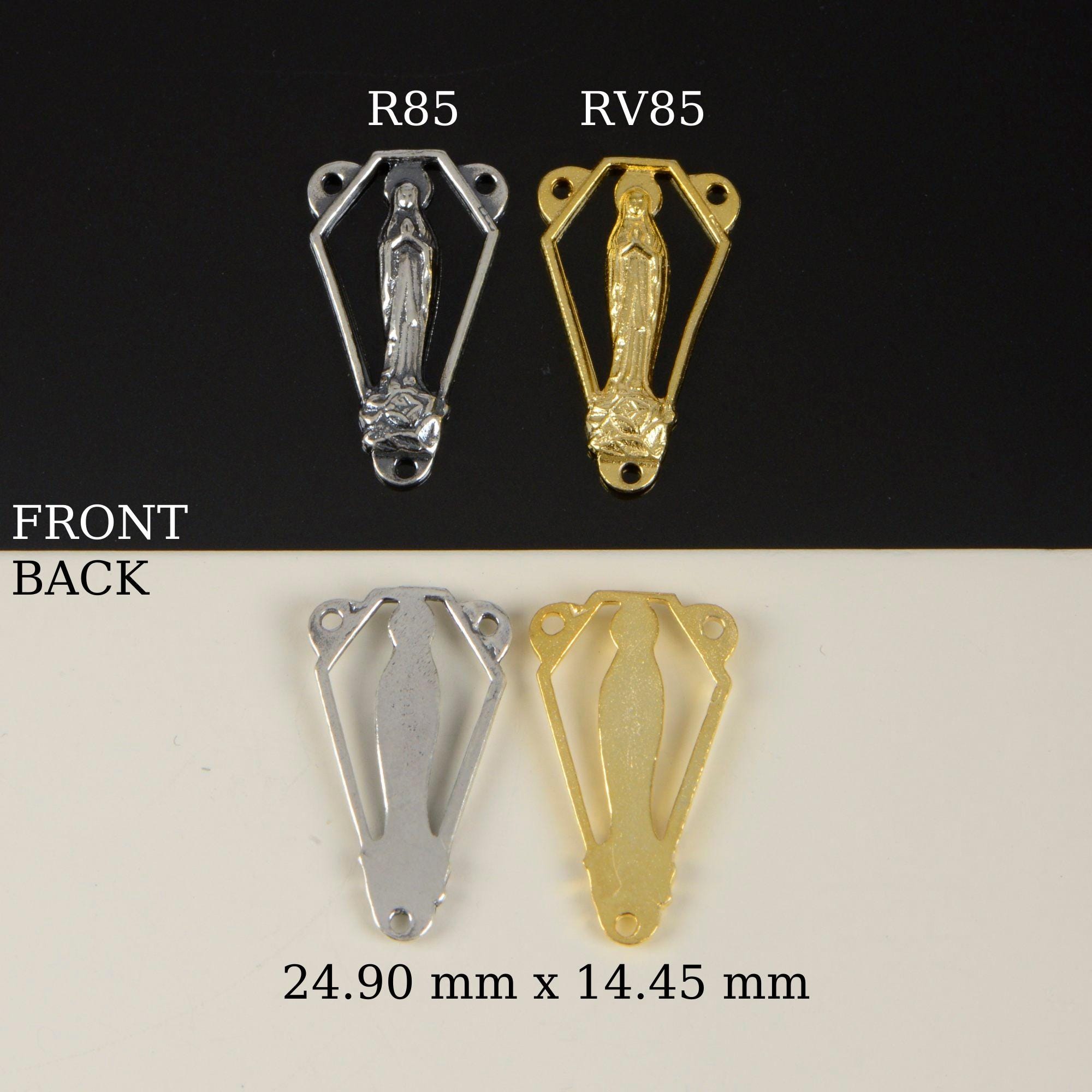 925 Sterling Silver & 24K Gold Vermeil Open Work Miraculous Virgin Center, Jewelry Supply, R85-RV85