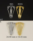 925 Sterling Silver & 24K Gold Vermeil Open Work Miraculous Virgin Center, Jewelry Supply, R85-RV85