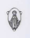 925 Sterling Silver & 24K Gold Vermeil Open Work Miraculous Medal Rosary center, Jewelry Supply, R86-RV86