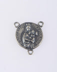 925 Sterling Silver & 24K Gold Vermeil, N.D. de la Garde and Sacred Heart of Jesus double sided Rosary Center, Jewelry Supply, R88-RV88