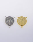 925 Sterling Silver & 24K Gold Vermeil Notre Dame of Paris Rosary Center, Jewelry Supply, R97-RV97
