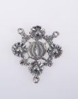 925 Sterling Silver & 24K Gold Vermeil Rosary Center, Flower Rosary Center, Round, Souvenir of Lourdes, Jewelry Supply, R106-RV106