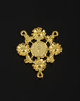 925 Sterling Silver & 24K Gold Vermeil Rosary Center, Flower Rosary Center, Round, Souvenir of Lourdes, Jewelry Supply, R106-RV106