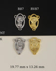 925 Sterling Silver & 24K Gold Vermeil Lourdes Apparition Open Oval Rossary Center, Jewelry Supply, R87-RV87