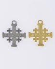 925 Sterling Silver & 24K Gold Vermeil Small Jerusalem Pendant Cross, R67P-RV67P