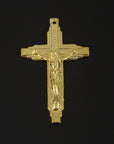 925 Sterling Silver & 24K Gold Vermeil Art Deco Straight Crucifix, Jewelry Supply, R65-RV65