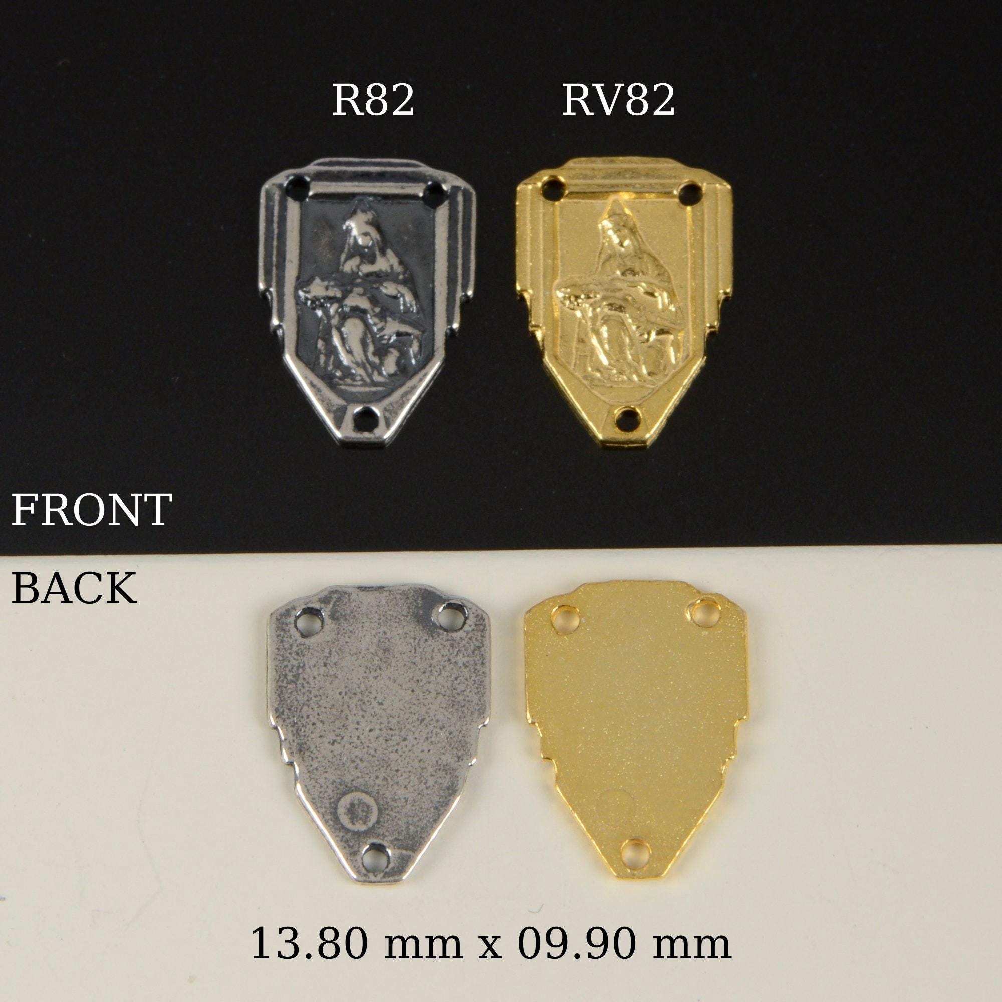 925 Sterling Silver & 24K Gold Vermeil Sacred heart of Jesus Rosary Center, Jewelry Supply, R82-RV82