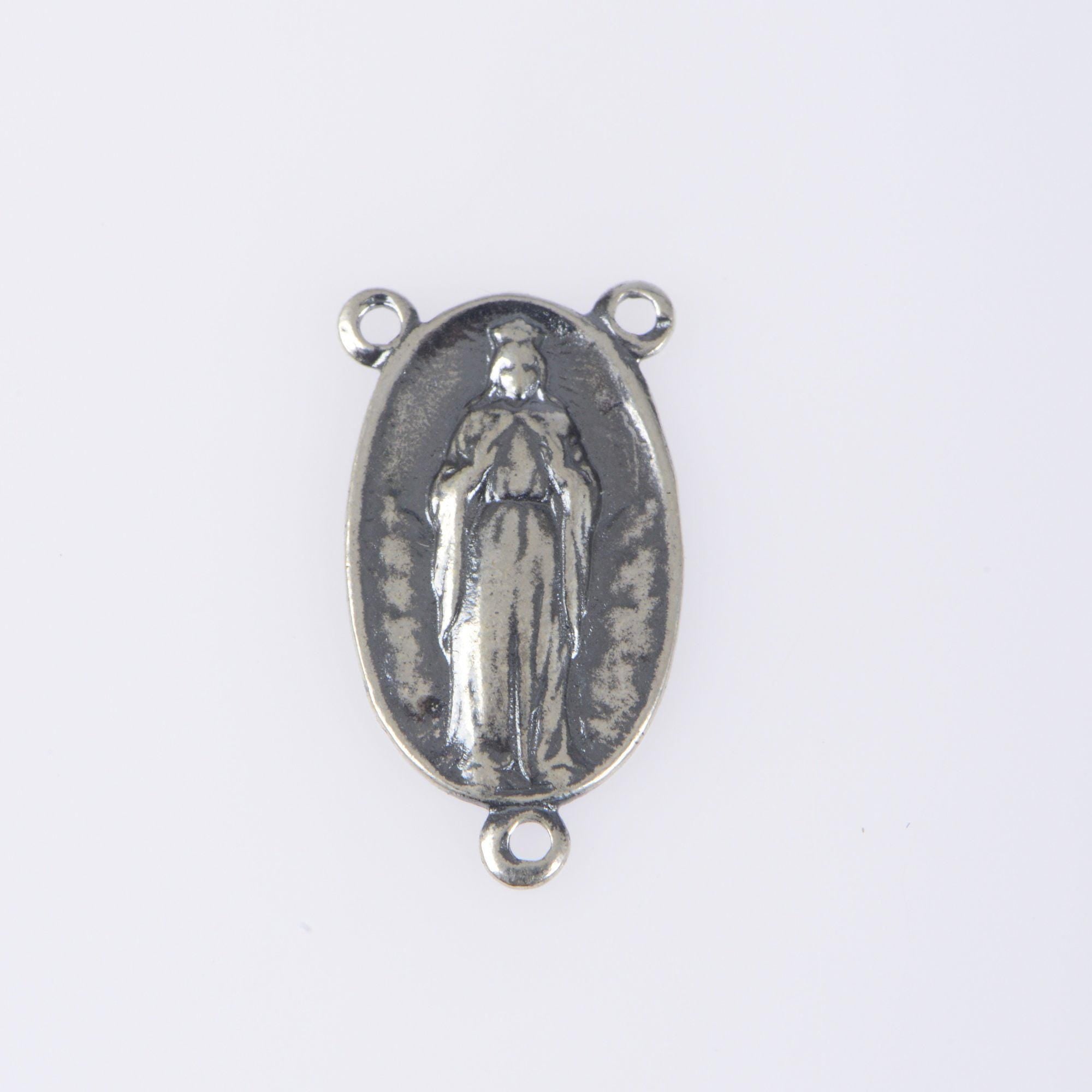 925 Sterling Silver & 24K Gold Vermeil Our Lady of Knock Rosary Center, Jewelry Supply, R79-RV79
