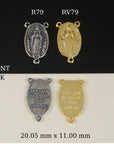 925 Sterling Silver & 24K Gold Vermeil Our Lady of Knock Rosary Center, Jewelry Supply, R79-RV79