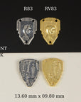 925 Sterling Silver & 24K Gold Vermeil Our Lady of Lourdes Rosary Center, Jewelry Supply, R83-RV83