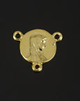 925 Sterling Silver & 24K Gold Vermeil Jerusalem and Virgin Mary Rosary Center, Jewelry Supply, R90-RV90