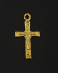 925 Sterling Silver & 24K Gold Vermeil Cross Pendant, Small Orthodox Crucifix, Jewelry Supply, R39-RV39