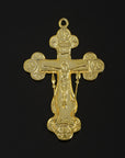 925 Sterling Silver & 24K Gold Vermeil Pendant Elaborate large Orthodox Crucifix with Instruments of Tirture, Jewelry Supply, R40P-RV40P