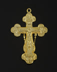 925 Sterling Silver & 24K Gold Vermeil Pendant, Elaborate large Orthodox Crucifix with Instruments of Tirture, Jewelry Supply, R40-RV40
