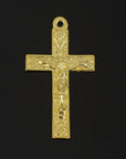 925 Sterling Silver & 24K Gold Vermeil Cross Pendant , Pendant Elaborate Crucifix with Art Nouveau Style, Jewelry Supply, R45P-RV45P