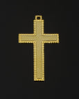 925 Sterling Silver & 24K Gold Vermeil Cross Pendant, Straight Cross with dotted frame, Jewelry Supply, R47P-RV47P
