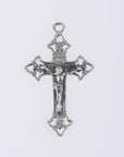 925 Sterling Silver & 24K Gold Vermeil Cross Pendant, Open work Crucifix, Jewelry Supply, R49-RV49