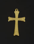 925 Sterling Silver & 24K Gold Vermeil Straight lines Art Deco Cross, Jewelry Supply, R59-RV59
