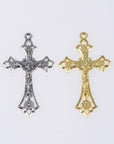 925 Sterling Silver & 24K Gold Vermeil Open Work Pendant with Daisies, Jewelry Supply, R62P-RV62P