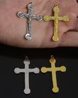 925 Sterling Silver & 24K Gold Vermeil Cross Pendant , Pendant with Agnus Dei and Instruments of Torture, Jewelry Supply, 102P-RV102P