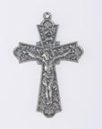 925 Sterling Silver & 24K Gold Vermeil Cross Pendant, Art Nouveau Crucifix with Large Corpus, Jewelry Supply, R103-RV103