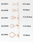 925 Sterling Silver Rose Gold Vermeil Toggle Clasps, Silver Plain Toggle Clasp Set, Jewelry Supplies, Jewelry Findings, RGM59A-E