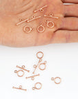 925 Sterling Silver Rose Gold Vermeil Toggle Clasps, Silver Plain Toggle Clasp Set, Jewelry Supplies, Jewelry Findings, RGM59A-E