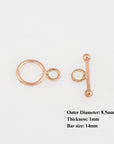 925 Sterling Silver Rose Gold Vermeil Toggle Clasps, Silver Plain Toggle Clasp Set, Jewelry Supplies, Jewelry Findings, RGM59A