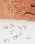 925 Sterling Silver Rose Gold Vermeil Toggle Clasps, Silver Plain Toggle Clasp Set, Jewelry Supplies, Jewelry Findings, RGM59A