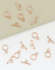 925 Sterling Silver Rose Gold Vermeil Toggle Clasps, Silver Plain Toggle Clasp Set, Jewelry Supplies, Jewelry Findings, RGM59A
