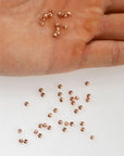 925 Silver Rose Gold Diamond Cut Round Beads, Silver Laser Multi Diamond Cut Beads, Moon Cut Spacer Beads, Jewelry Supplies, RGM2 A-F