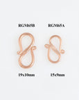 925 Sterling Silver Rose Gold S Clasps, Hook Clasps, Antique Solid Silver Connectors, Jewelry Making Supplies, Jewelry Findings, RGM65A-B